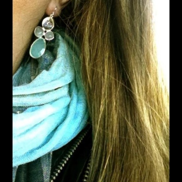 :: Stella & Dot | Retired Silver & Sea Mermaidian Sanibel Earrings - Picture 4 of 6